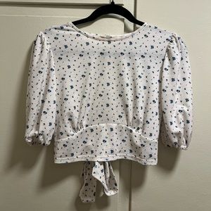 Floral backless crop top